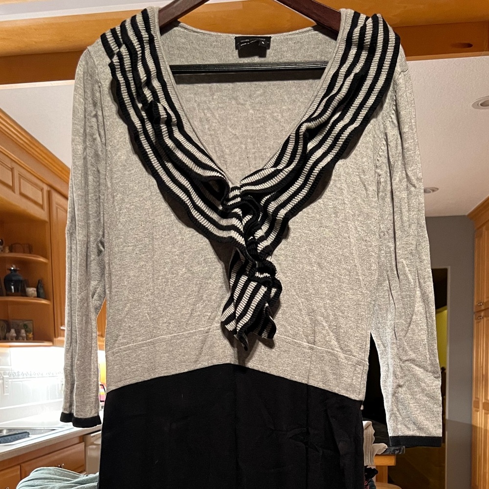 Max and Cleo Knit Dress with ruffle trim 1940’s inspired